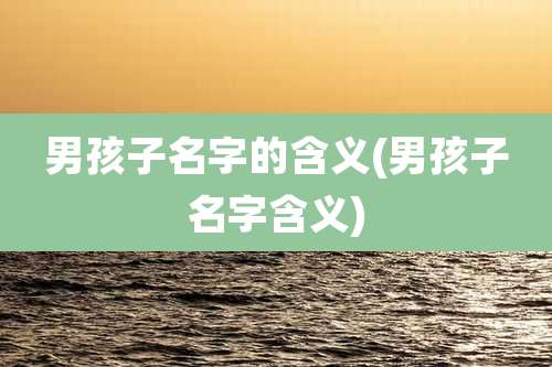 男孩子名字的含义(男孩子名字含义)