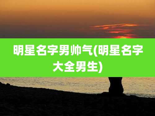 明星名字男帅气(明星名字大全男生)