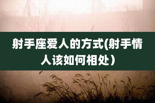 射手座爱人的方式(射手情人该如何相处)