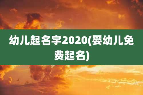 幼儿起名字2020(婴幼儿免费起名)