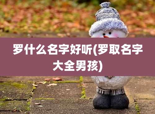 罗什么名字好听(罗取名字大全男孩)