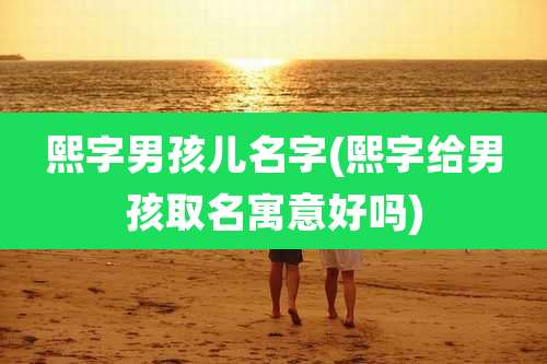 熙字男孩儿名字(熙字给男孩取名寓意好吗)