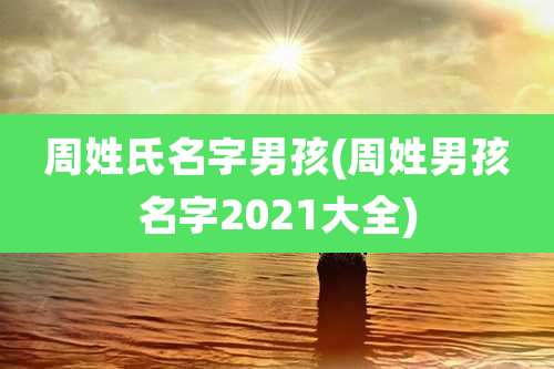 周姓氏名字男孩(周姓男孩名字2021大全)