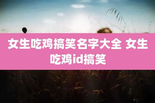 女生吃鸡搞笑名字大全 女生吃鸡id搞笑