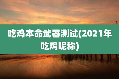 吃鸡本命武器测试(2021年吃鸡昵称)