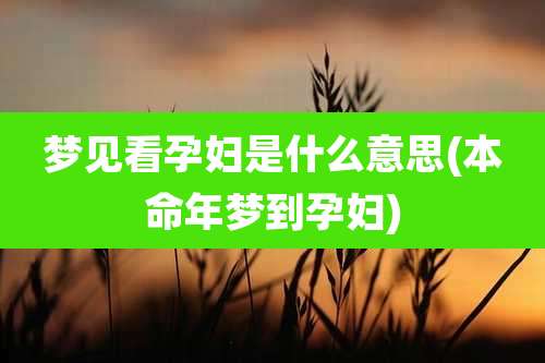 梦见看孕妇是什么意思(本命年梦到孕妇)