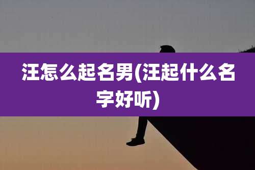 汪怎么起名男(汪起什么名字好听)