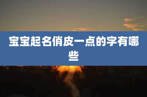 宝宝起名俏皮一点的字有哪些