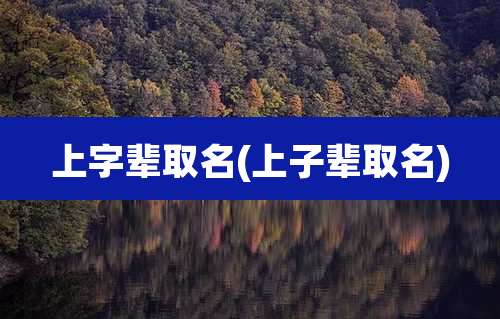 上字辈取名(上子辈取名)