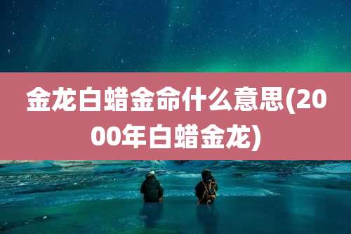金龙白蜡金命什么意思(2000年白蜡金龙)