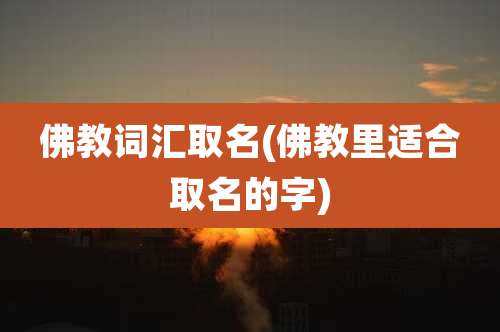 佛教词汇取名(佛教里适合取名的字)