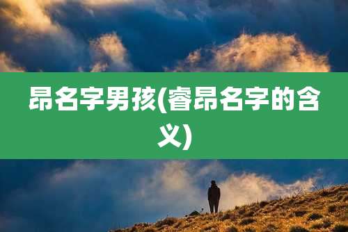 昂名字男孩(睿昂名字的含义)