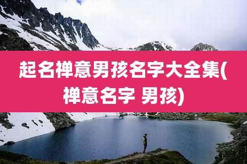 起名禅意男孩名字大全集(禅意名字 男孩)