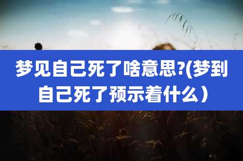 梦见自己死了啥意思?(梦到自己死了预示着什么)