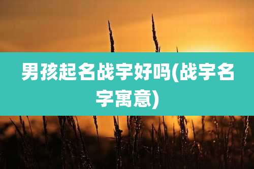 男孩起名战宇好吗(战宇名字寓意)