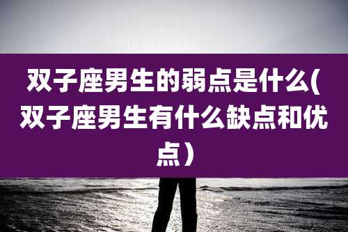 双子座男生的弱点是什么(双子座男生有什么缺点和优点）