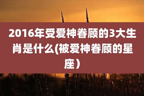 2016年受爱神眷顾的3大生肖是什么(被爱神眷顾的星座）