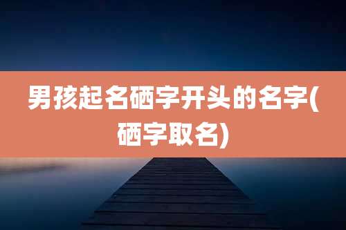 男孩起名硒字开头的名字(硒字取名)