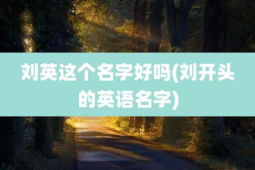 刘英这个名字好吗(刘开头的英语名字)