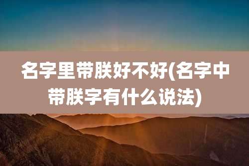 名字里带朕好不好(名字中带朕字有什么说法)