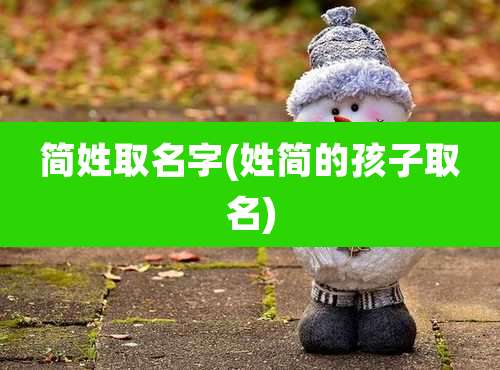 简姓取名字(姓简的孩子取名)