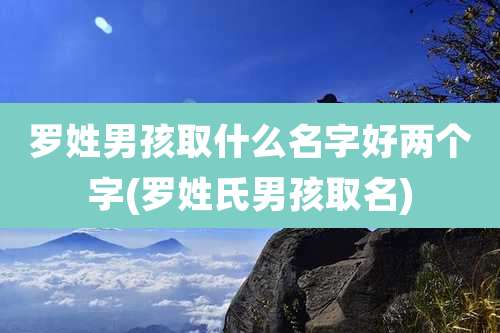 罗姓男孩取什么名字好两个字(罗姓氏男孩取名)