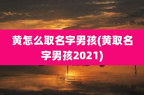 黄怎么取名字男孩(黄取名字男孩2021)