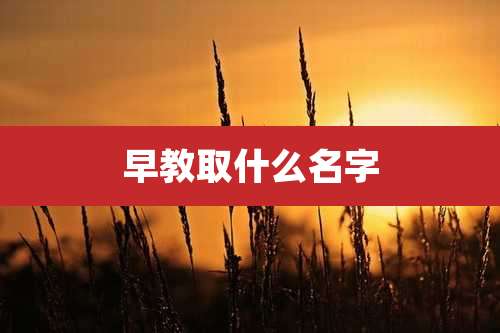早教取什么名字