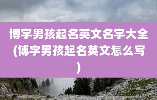博字男孩起名英文名字大全(博字男孩起名英文怎么写)