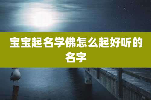 宝宝起名学佛怎么起好听的名字