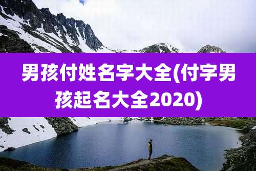 男孩付姓名字大全(付字男孩起名大全2020)