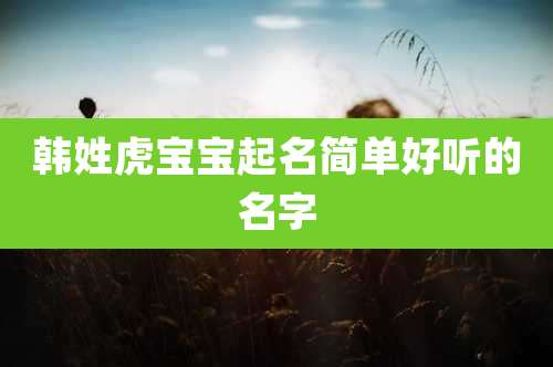 韩姓虎宝宝起名简单好听的名字
