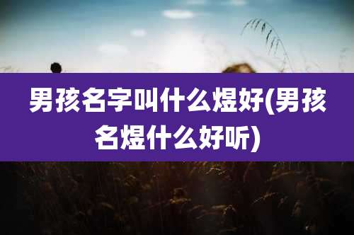 男孩名字叫什么煜好(男孩名煜什么好听)