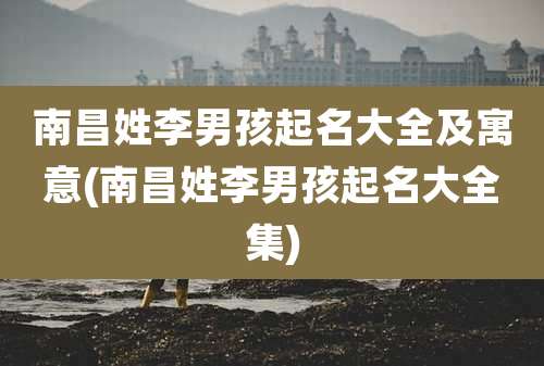 南昌姓李男孩起名大全及寓意(南昌姓李男孩起名大全集)