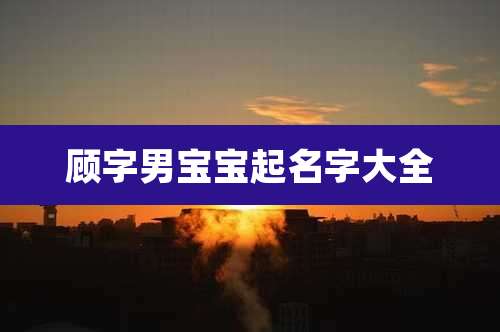 顾字男宝宝起名字大全