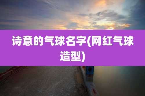 诗意的气球名字(网红气球造型)