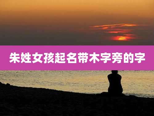 朱姓女孩起名带木字旁的字