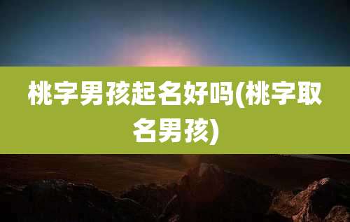 桃字男孩起名好吗(桃字取名男孩)