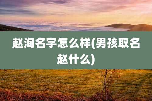 赵洵名字怎么样(男孩取名赵什么)