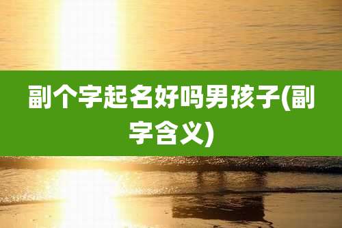 副个字起名好吗男孩子(副字含义)