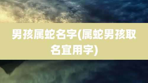 男孩属蛇名字(属蛇男孩取名宜用字)