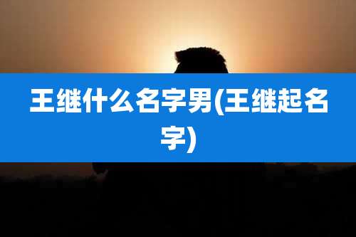 王继什么名字男(王继起名字)