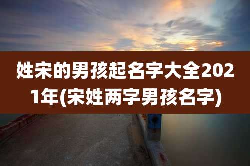 姓宋的男孩起名字大全2021年(宋姓两字男孩名字)