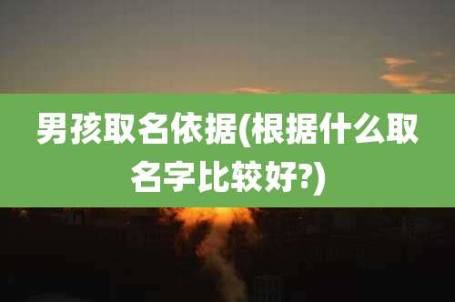 男孩取名依据(根据什么取名字比较好?)