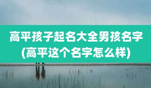 高平孩子起名大全男孩名字(高平这个名字怎么样)