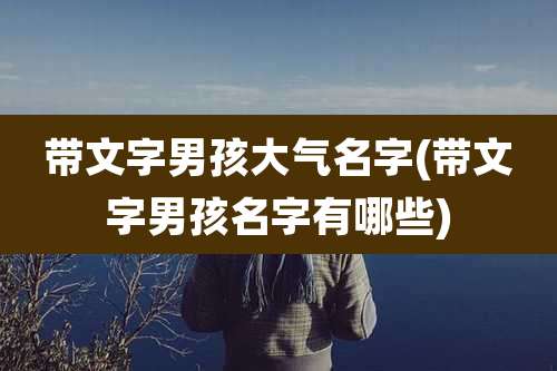带文字男孩大气名字(带文字男孩名字有哪些)