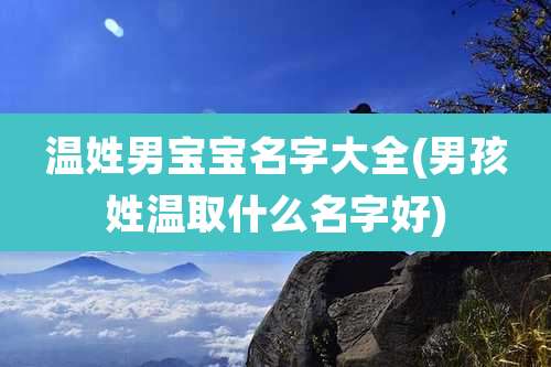 温姓男宝宝名字大全(男孩姓温取什么名字好)