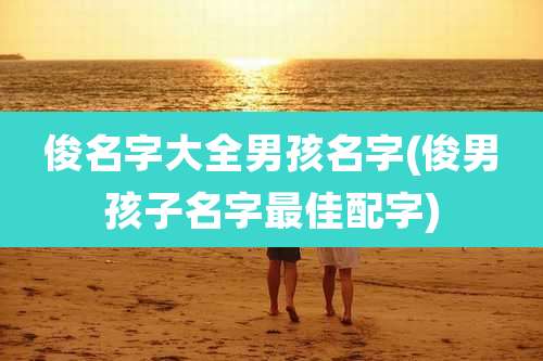 俊名字大全男孩名字(俊男孩子名字最佳配字)