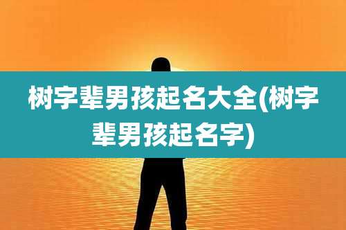 树字辈男孩起名大全(树字辈男孩起名字)