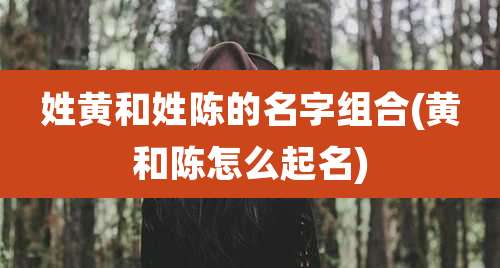姓黄和姓陈的名字组合(黄和陈怎么起名)